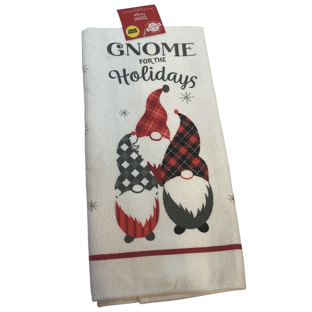 Christmas House Holiday Gnomes Kitchen Towel New 15x25 Inch Christmas Decor